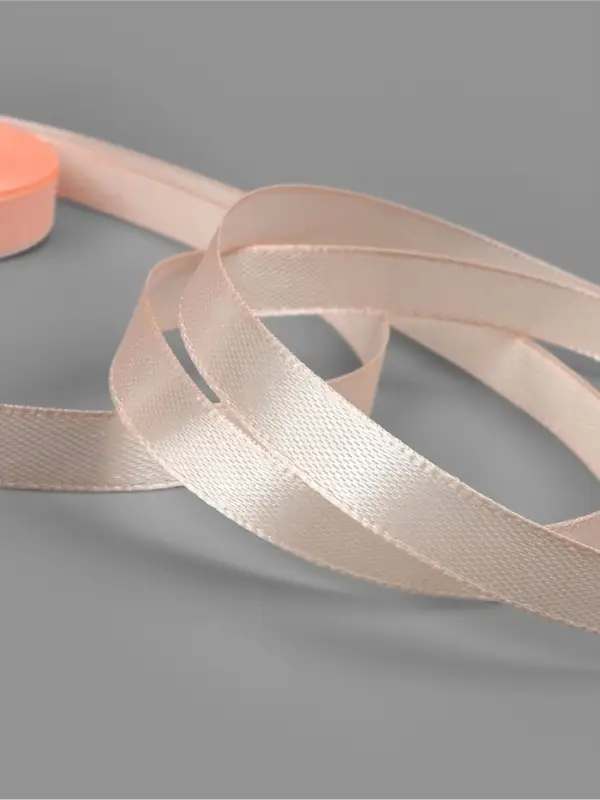 Лента атласная, 10 мм, 23±1 м, нежно-персиковая №07 Лента атласная, 10 мм, 23±1 м, нежно-персиковая №07