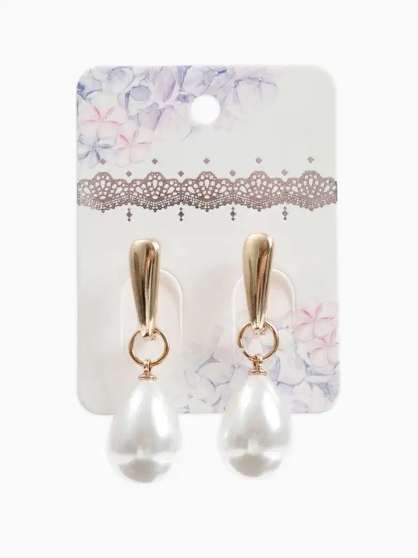 Серьги с жемчугом &laquo;Грейс&raquo;, пухлая капля, белые в золоте