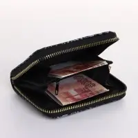 Кошелёк женский на молнии 11&times;2.5&times;9 см, с цветочным принтом, чёрный