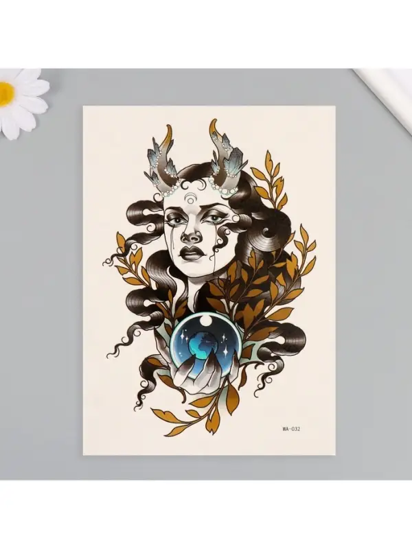 Переводная тату на тело цветная &laquo;Признанная Луной&raquo;, 26.1&times;14.6 см