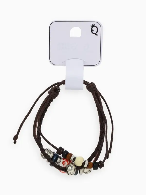 Браслет кожаный &laquo;Хиппи. Бусина&raquo;, d=6 см, коричневый