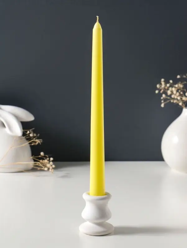 Свеча античная 25 см, 58 г, 7 ч, пастельно-жёлтый