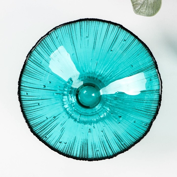 Ваза стеклянная для фруктов «Фейерверк», 350 мл, 15×7,5 см, цвет изумрудный Ваза стеклянная для фруктов «Фейерверк», 350 мл, 15×7,5 см, цвет изумрудный