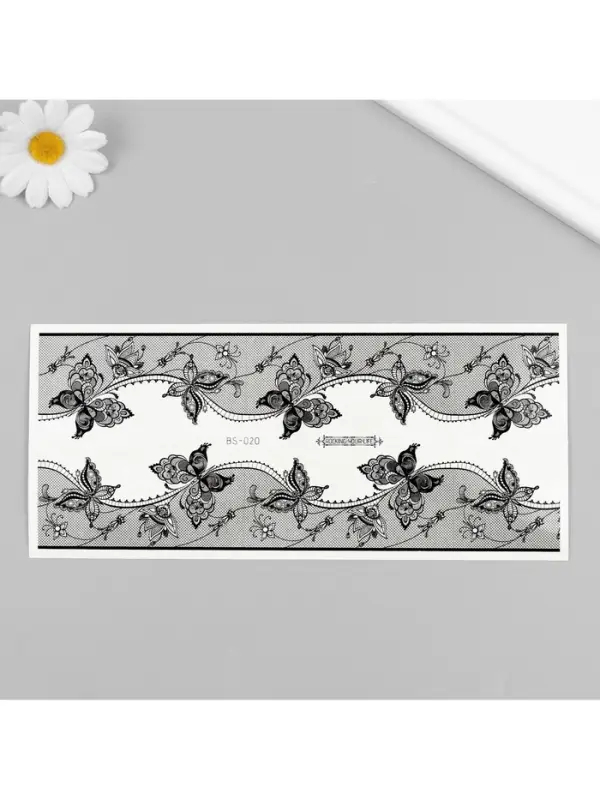 Переводные тату на тело чёрные «Сетка с ажурными бабочками», 24×10.5 см