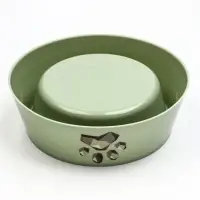 Миска для кошек &laquo;Мур-мяу&raquo;, 300 мл, 14.5&times;14.5&times;4 см, пластик, цвет фисташковый