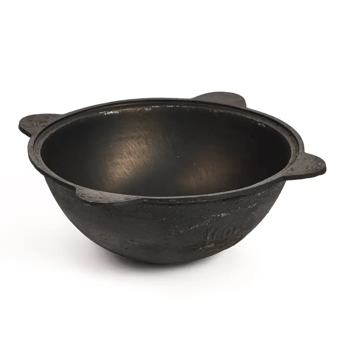 Казан, 10 л, круглое дно, алюминиевая крышка, чугун