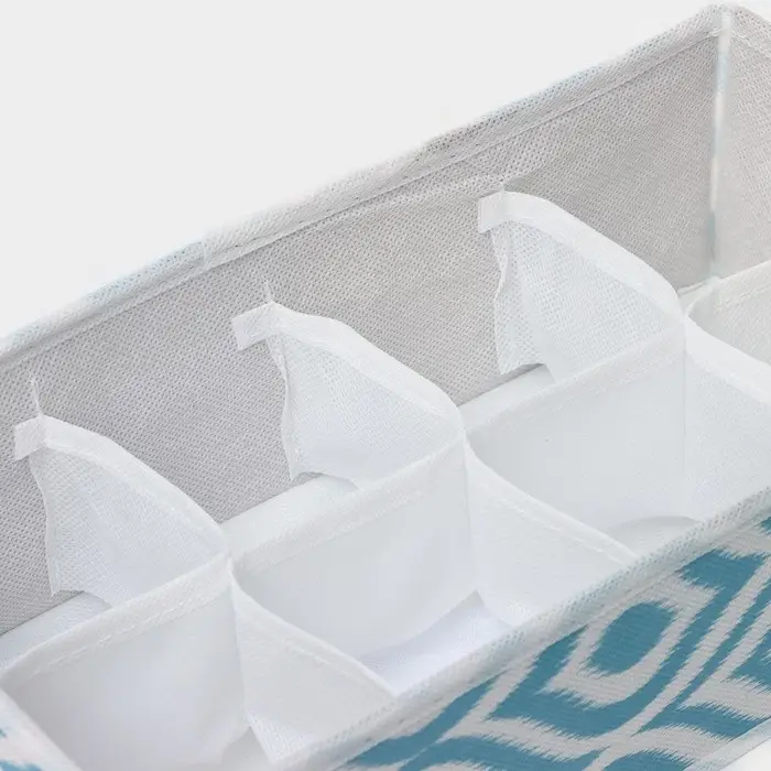 Органайзер для хранения белья Доляна &laquo;Лагуна&raquo;, 8 ячеек, 28&times;14&times;10 см, бирюзовый