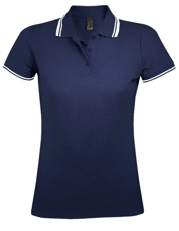 Рубашка поло женская Pasadena Women 200 с контрастной отделкой темно-синяя с белым, размер XL Рубашка поло женская Pasadena Women 200 с контрастной отделкой темно-синяя с белым, размер XL