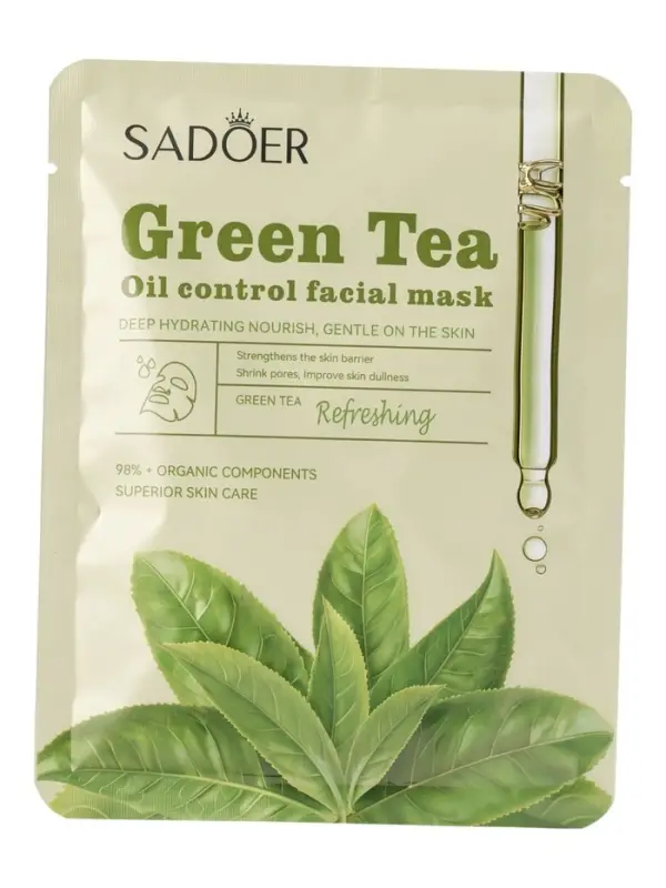 Маска тканевая увлажняющая для лица "Зеленый чай", 25 г