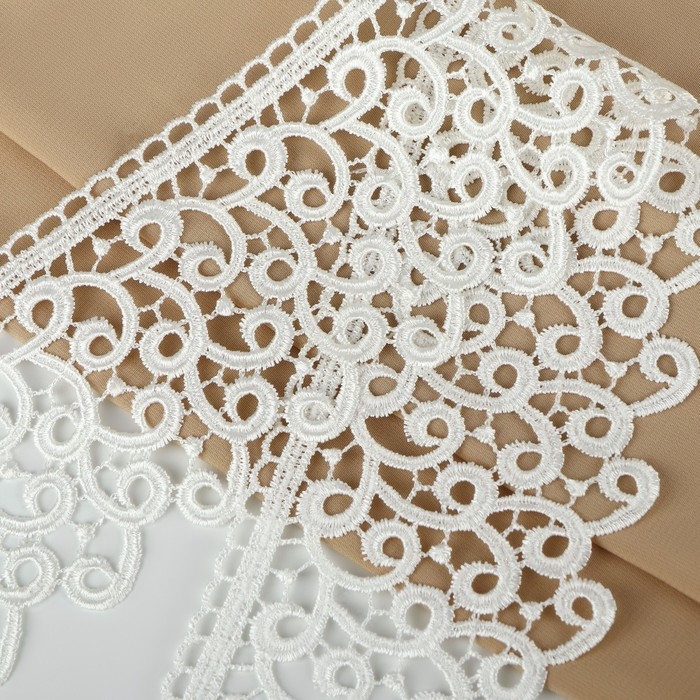 Кружево гипюровое, 78 мм × 11 ± 1 м, цвет айвори Кружево гипюровое, 78 мм × 11 ± 1 м, цвет айвори