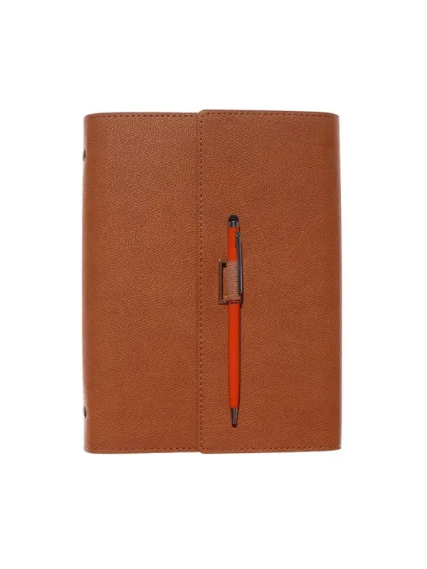 Органайзер на кольцах, А5, с клапаном, 80л, линия, к/зам, с ручкой, Коричневый Органайзер на кольцах, А5, с клапаном, 80л, линия, к/зам, с ручкой, Коричневый