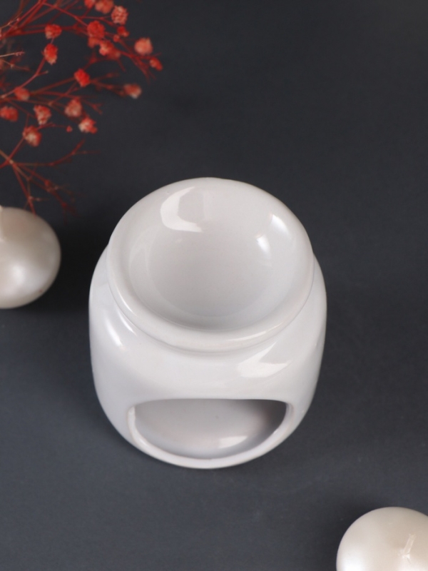 Аромалампа керамика + ароматический воск Аромалампа керамика + ароматический воск "Сердце" белая 7,5х7,5х8 см