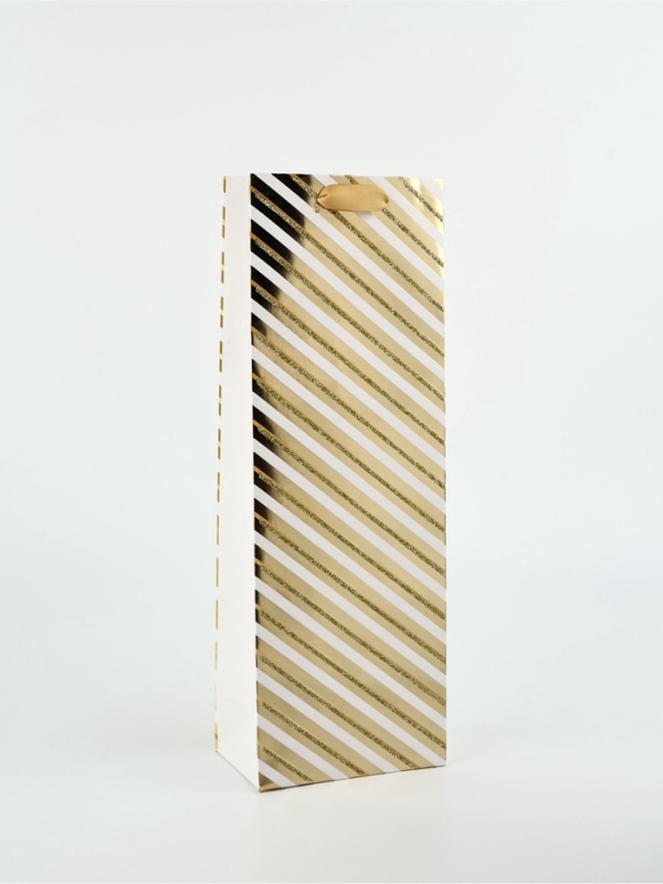 Пакет ламинированный «Золотые полосы», тиснение, глиттер, 12,5 × 8 × 36 см Пакет ламинированный «Золотые полосы», тиснение, глиттер, 12,5 × 8 × 36 см