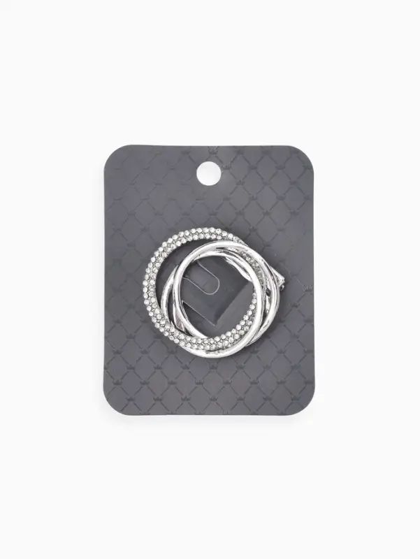 Зажим для платка &laquo;Круг&raquo;, белый в серебре