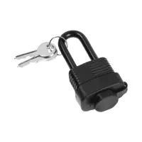 Замок навесной LOCKLAND, 30 мм, влагозащищенный, длинная дужка, 2 ключа, цвет черный