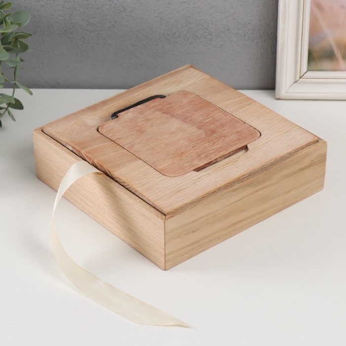 Шкатулка дерево под роспись Шкатулка дерево под роспись "Квадрат" 20,5х20,5х5 см