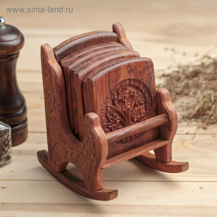 Подставка дерево под горячее  Подставка дерево под горячее "Кресло" 14,5х12,5х10 см