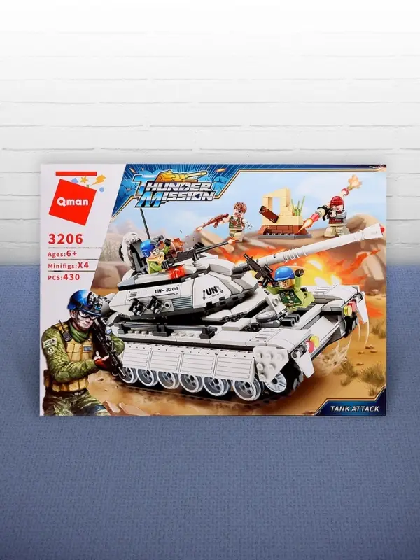 Конструктор Миротворцы Qman &laquo;Боевой танк&raquo;, 4 минифигуры, 430 деталей