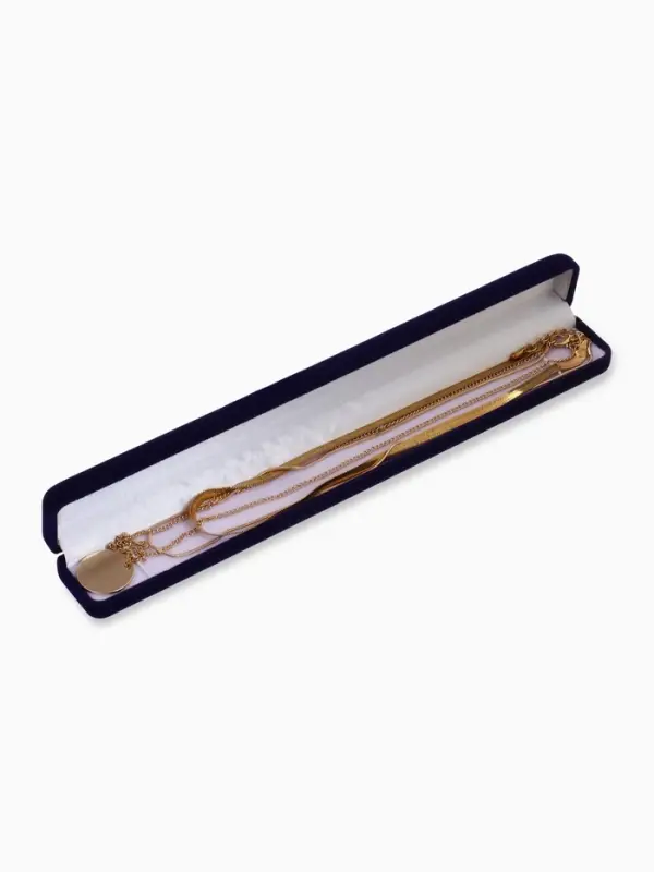 Футляр бархатный под браслет, цепочку, часы &laquo;Пенал&raquo;, 23.5&times;3 см, синий