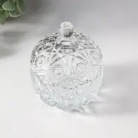 Шкатулка стекло "Цветочная" прозрачная 6,8х6,8х9 см