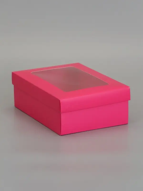 Коробка складная, крышка-дно, с окном, розовая Барби, 24 х 17 х 8 см