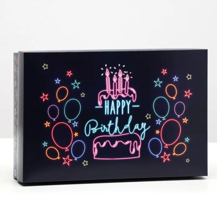 Коробка подарочная, крышка-дно, сборная Коробка подарочная, крышка-дно, сборная "Вечеринка", 30 х 20 х 7 см