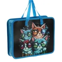 Папка с ручками &laquo;Котики&raquo;, А4, пластиковая, 70 мм, 322&times;256 мм