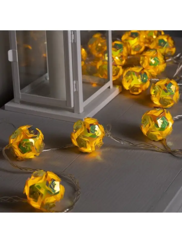 Гирлянда &laquo;Нить&raquo; 4.5 м с насадками &laquo;Цветочные шары&raquo;, IP20, прозрачная нить, 15 LED, свечение тёплое белое, 220 В