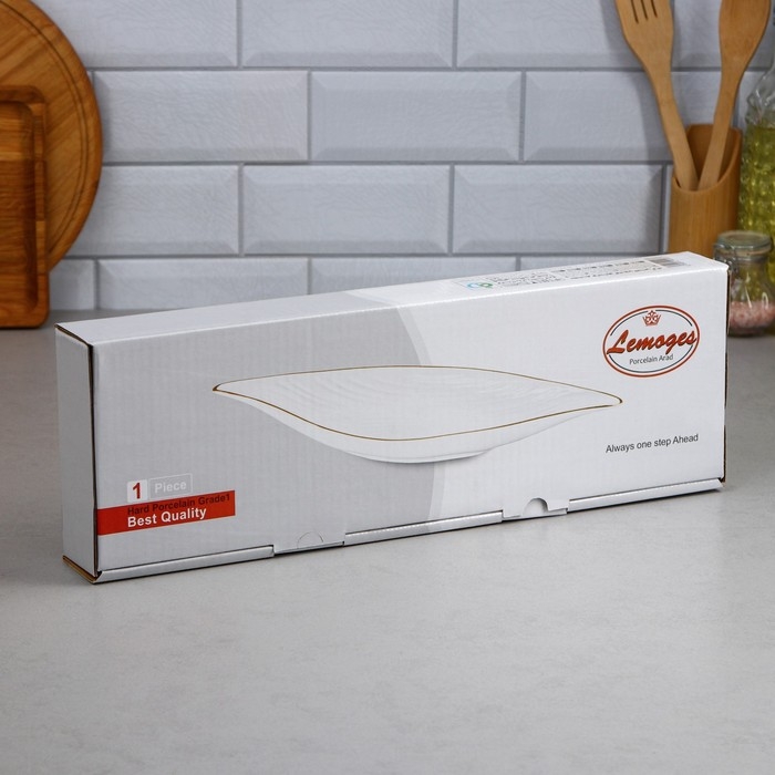 Салатник «Лодочка», 600 мл, золотая обводка, фарфор, Иран Салатник «Лодочка», 600 мл, золотая обводка, фарфор, Иран