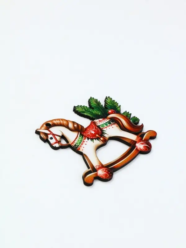 Ёлочная игрушка - подвеска новогодняя «Лошадка-качели», 7.7×6.9 см Ёлочная игрушка - подвеска новогодняя «Лошадка-качели», 7.7×6.9 см