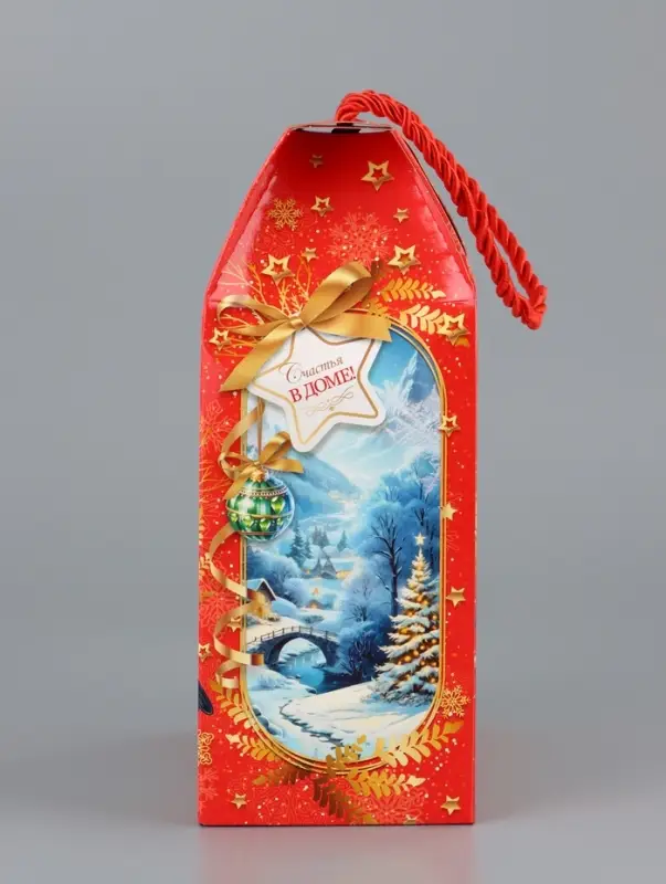 Коробка подарочная складная Коробка подарочная складная "Снегири" 16 х 8 х 20 см