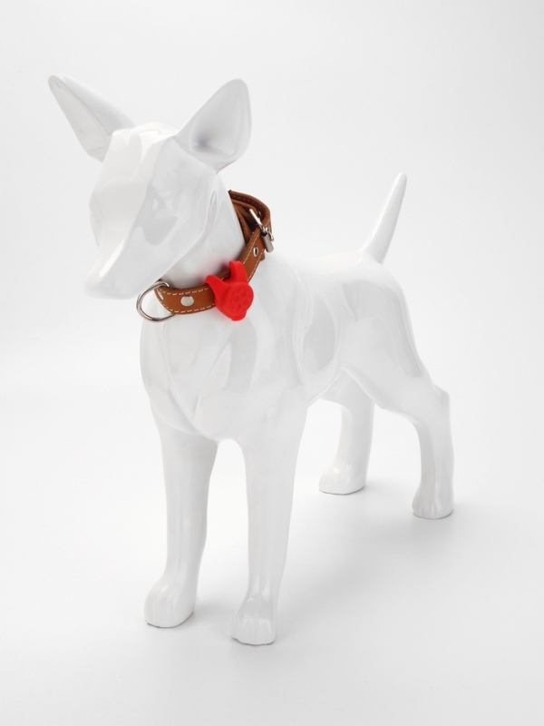 Световой маячок на ошейник/поводок с 3 режимами свечения  Световой маячок на ошейник/поводок с 3 режимами свечения "Лапка", 3,2 см, силикон, красный