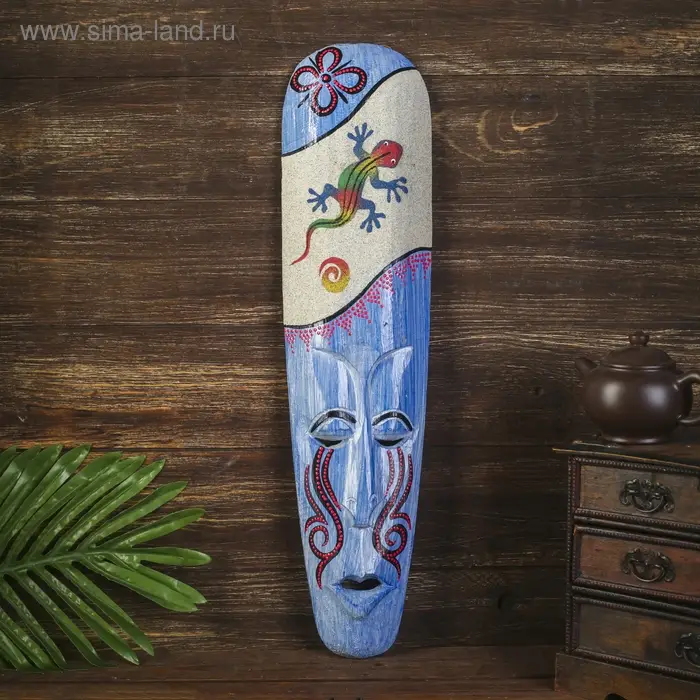 Настенная маска Настенная маска "Геккон" дерево, песок 2,5х11х50 см