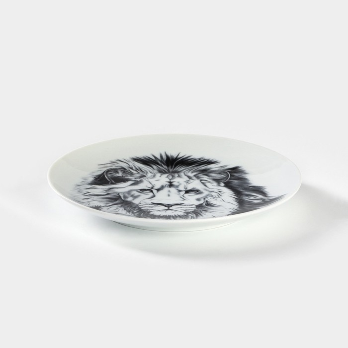 Тарелка фарфоровая &laquo;Лев&raquo;, d=17,5 см, белая