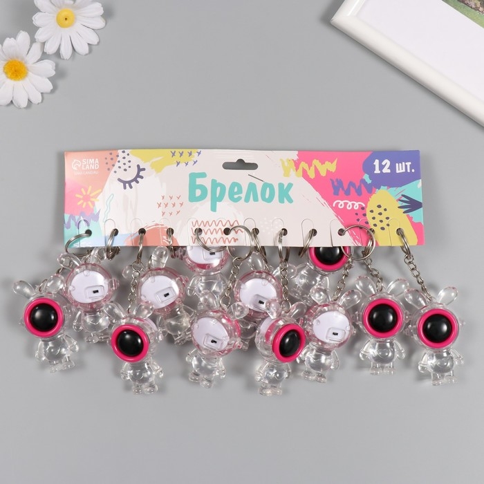 Фонарик свет на кольце Фонарик свет на кольце"Зайчик-космонавт" розовый, мигает LR41х3 шт 2х4х7 см