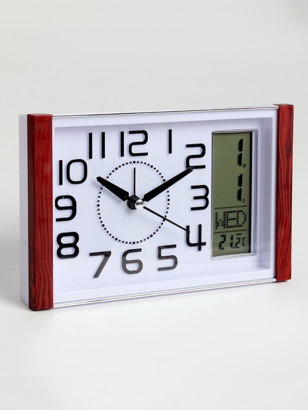 Часы будильник настольные, на батарейках, 17.9 х 10.9 х 4.1 см, циферблат 10.9 х 15.5 см Часы будильник настольные, на батарейках, 17.9 х 10.9 х 4.1 см, циферблат 10.9 х 15.5 см