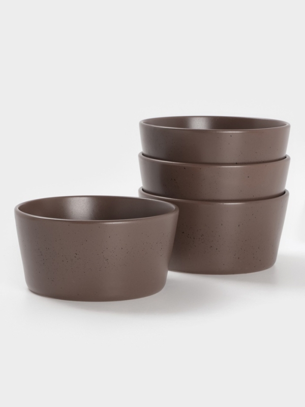 Набор салатников 4 шт Доляна 14,5х7 см Набор салатников 4 шт Доляна 14,5х7 см "Гранит" коричнев в крапину