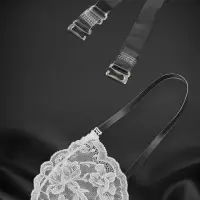 Лямки для бюстгальтера, силиконовые, фурнитура металл, 1 см, 37 см, пара, прозрачные