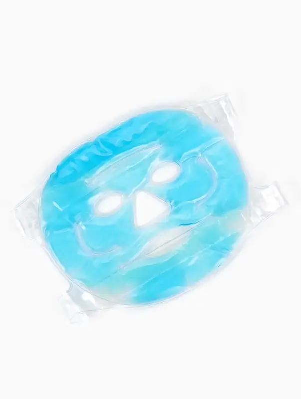 Маска для лица гидрогелевая, охлаждающая/согревающая, 22.5&times;19.5 см, синяя