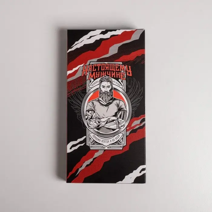 Коробка для шоколада, кондитерская упаковка, &laquo;Настоящему мужчине&raquo;, с окном, 17.3&times;8.8&times;1.5 см