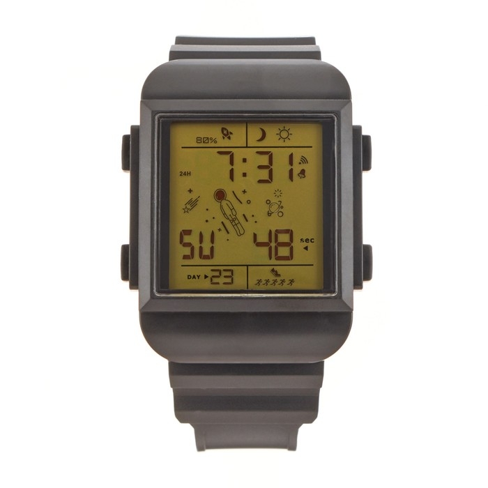 Часы наручные электронные "Космос", с будильником, календарем, d-4.1 см, l-20.2 см, 3 ATM