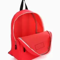 Рюкзак молодёжный на молнии, с карманом, однотонный, 29&times;12&times;39 см, красный