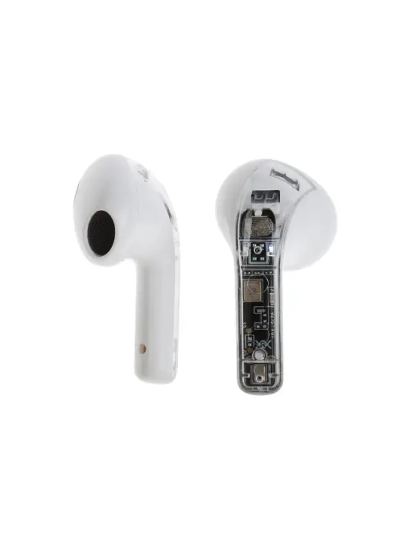 Наушники беспроводные YX11, TWS, вкладыши, Bluetooth 5.3. 28/200 мАч, шумоподавление, белые в прозрачном кейсе