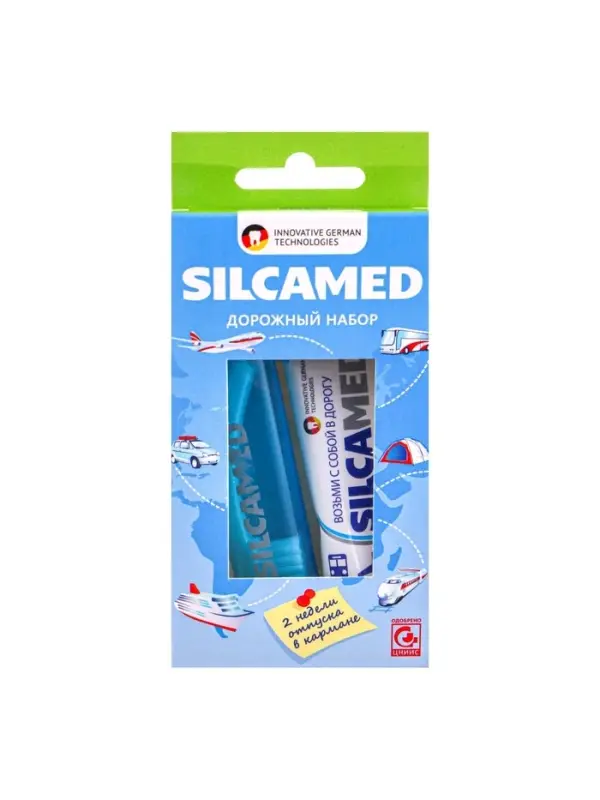 Набор дорожный: зубная паста Silcamed family, 30 г + зубная щётка Silcamed