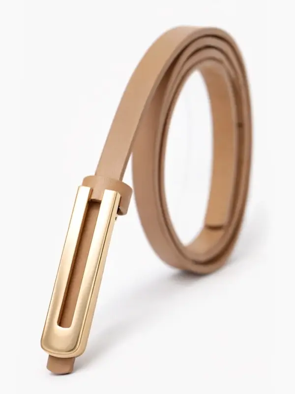 Ремень женский, 0.8&times;110 см, гвоздик, золотистая пряжка, бежевый