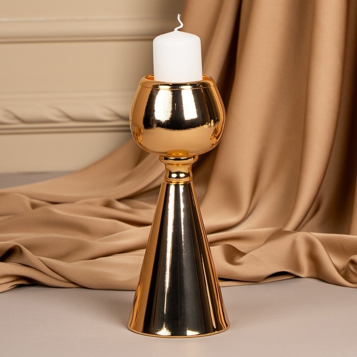 Подсвечник металл на 1 свечу «Гиацинт» цвет золото 8 х 8 х 21 см Подсвечник металл на 1 свечу «Гиацинт» цвет золото 8 х 8 х 21 см