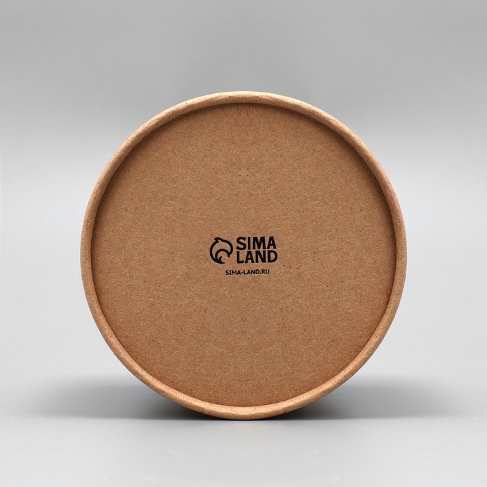 Коробка подарочная шляпная из крафта, упаковка, «Цветы», 12 х 12 х 12 см