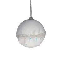 Ёлочные игрушки &laquo;Нежность&raquo;, шары новогодние, d=8 см, набор 3 шт., белый