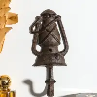 Крючок настенный &laquo;Походный фонарь&raquo;, ключница декоративная, чугун, 19&times;8&times;8.8 см