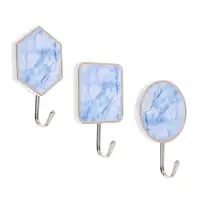 VETTA Крючки самоклеящиеся "Голубой мрамор", 2шт., пластик, металл